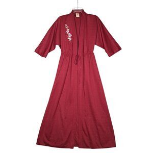 70s Womens Dressing Gown Robe Red Marks & and Spencer St Michael UK 10/US 6 vtg